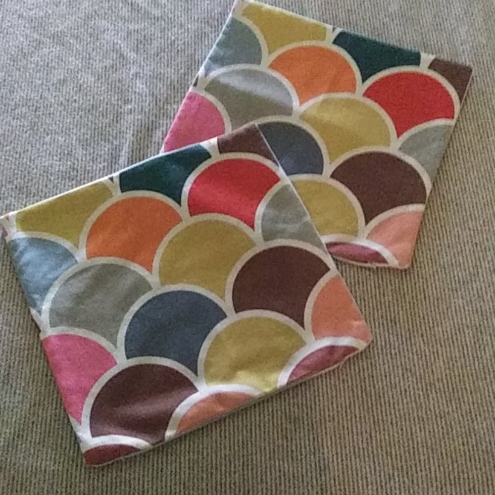 Pair of Pillow Covers: Rainbow Colors